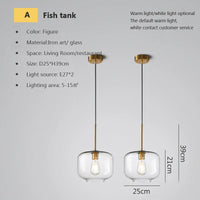 Lustre LED en verre industriel