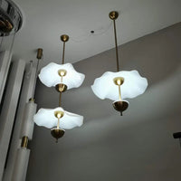 Lampe Suspension Feuille de Lotus en Métal Doré - Luminaires Art Déco