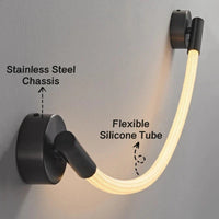 Applique murale LED Minimaluxe en Silicone et Fibre Tissée