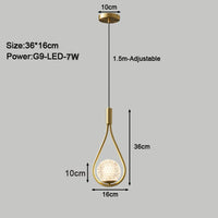 Suspension LED design pour intérieur avec cordon G9