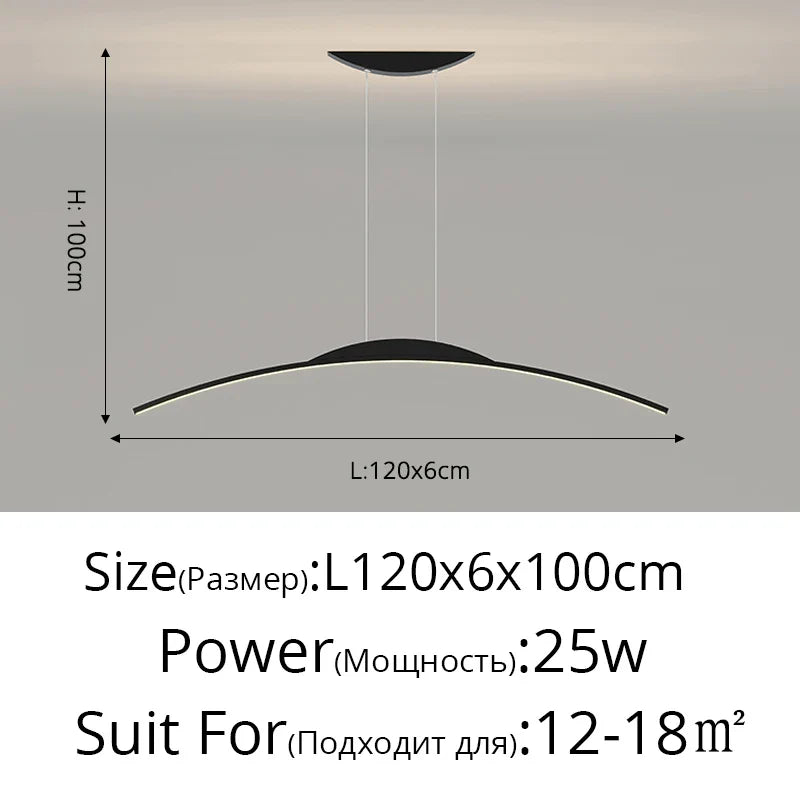 Lustre Long LED Minimaliste Éclat Moderne avec Hauteur Réglable