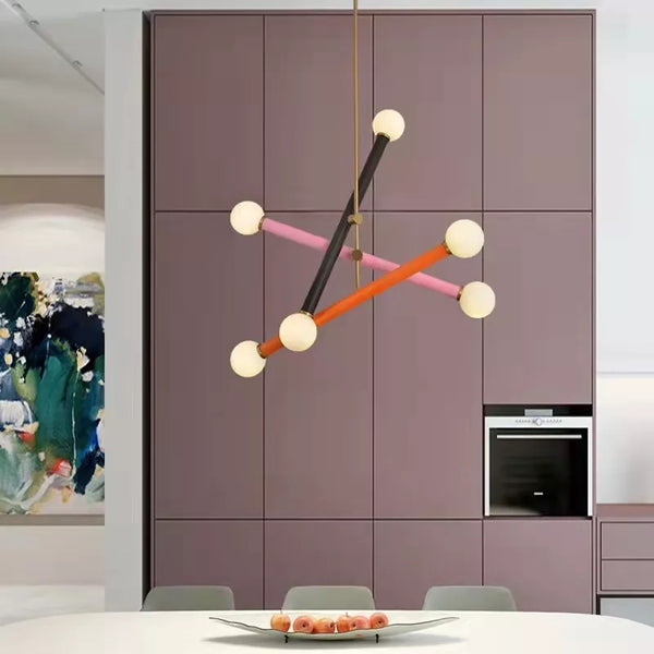 Lustre coloré Art déco pour salle à manger lampe suspendue G9