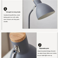 Lampe de table LED pour enfants en bois et fer forgé.