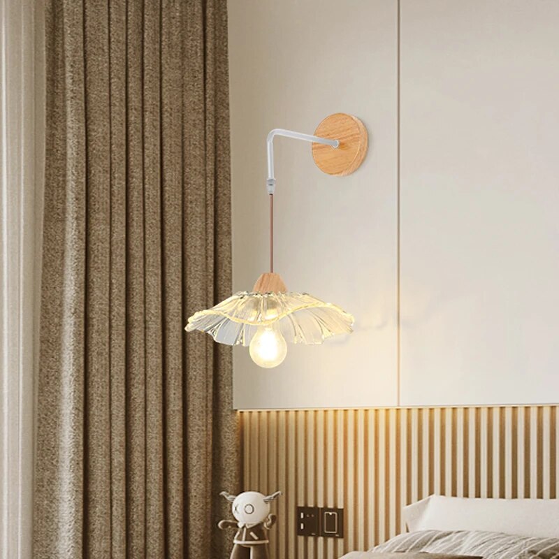 Applique murale nordique en bois & verre