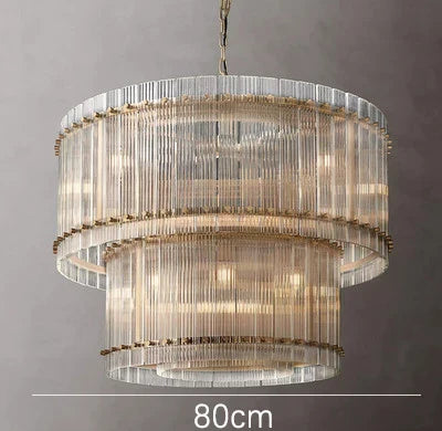 Lustre de luxe en cristal Double Anneau Doré LED Suspendu