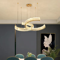 Lustre Cristal Postmoderne en Acier Inoxydable