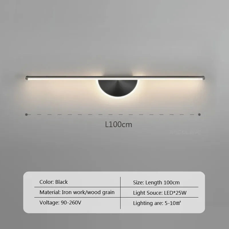 Applique murale nordique minimaliste LED - Longueur élégante