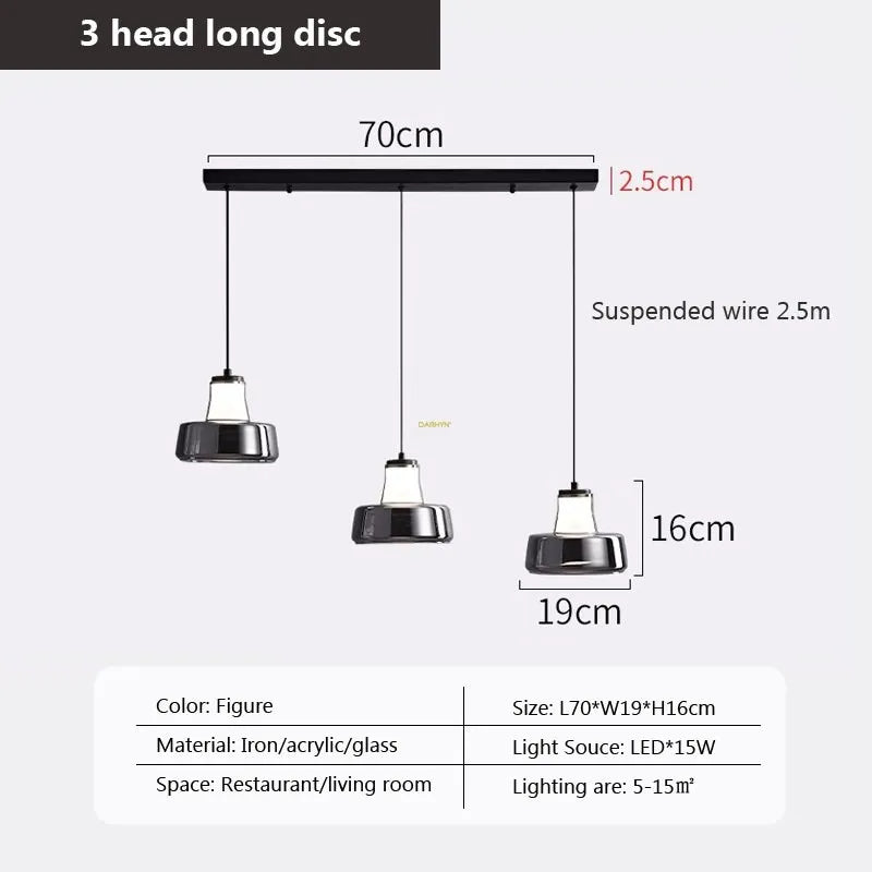 Suspension LED en verre au design nordique minimaliste - Luminairia
