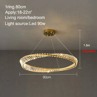 Lustre de plafond en cristal LED nordique de luxe pour salon et salle à manger