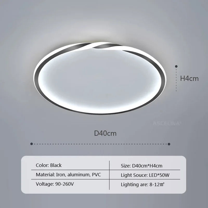 Plafonnier LED Bois Net Rouge