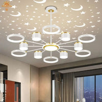 Lustre romantique étoilé moderne à 6 lumières créatif 2024 - Collection Stella Glow