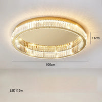 Lustre Luxe en Or et Argent avec LED Dimmable Rond