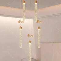 Suspension luxueuse en cristal.