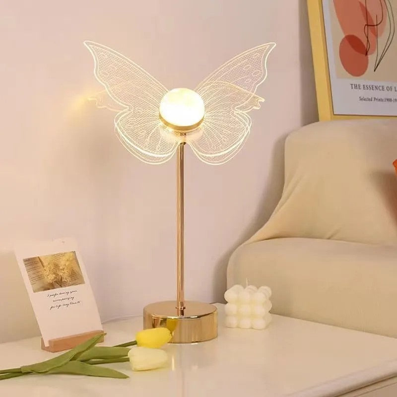 Lampe à poser vintage en métal doré Anila LED