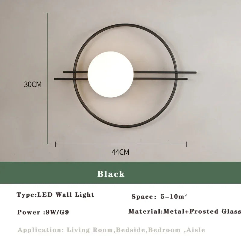 Lustre LED Moderne Nordic Gold & Black