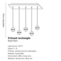 Lustre en cristal moderne avec boule tournante LED suspendue - LUXE LUMINEUX