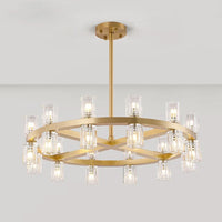 Lustre moderne en cuivre LED Crystaluxe pour hôtel et foyer