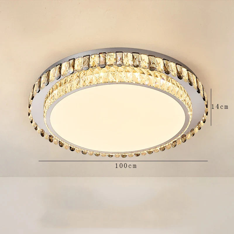 Plafonnier LED de Luxe en Cristal Rond Moderne - Collection Éclat Brillant