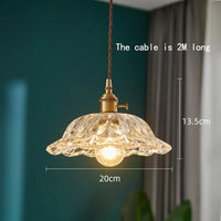 Lustre japonais en verre et laiton