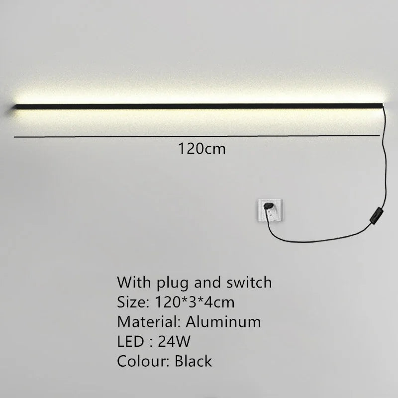Applique Murale LED Moderne avec Interrupteur de Gradation - Idéal pour une Décoration Élégante