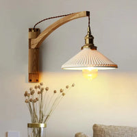 Applique murale japonaise en bois massif ajustable