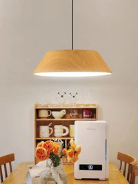 Lustre LED nordique en bois de noyer pour salle à manger et barre Wabi Sabi Art café table suspension