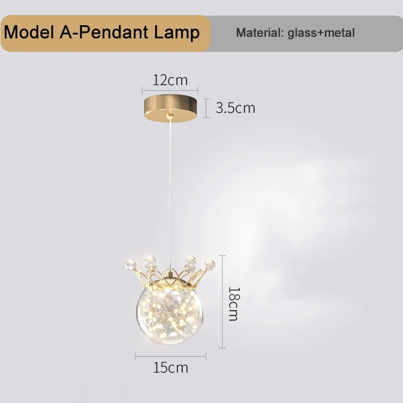 Applique murale suspendue Couronne de cristal