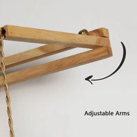 Applique murale suspendue nordique en bois avec bras oscillant LED