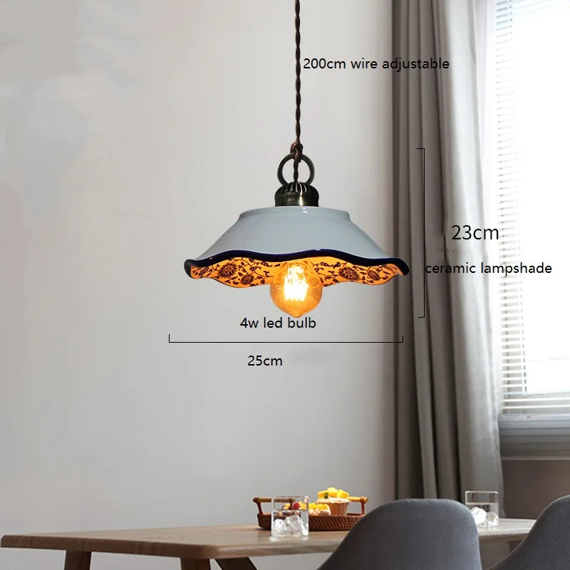 Suspension LED en céramique contemporaine minimaliste