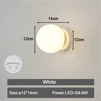 Applique murale LED en verre givré pour intérieur