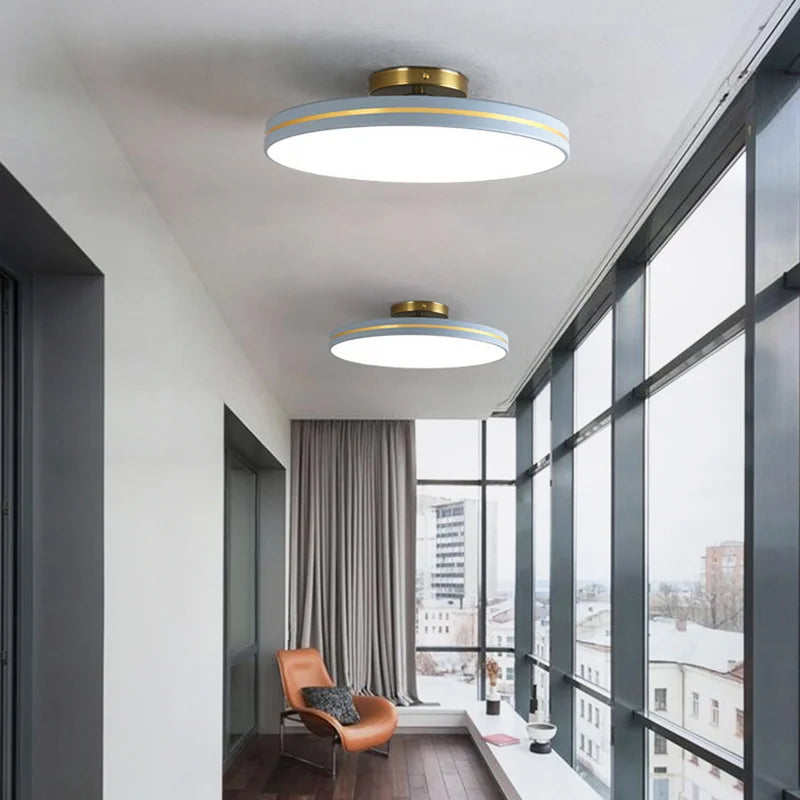 Plafonnier LED Doré en Métal