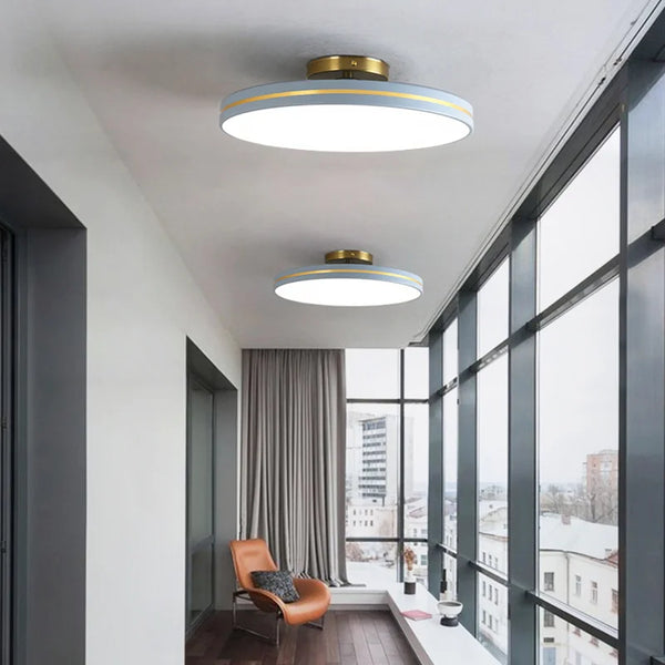 Plafonnier LED Doré en Métal