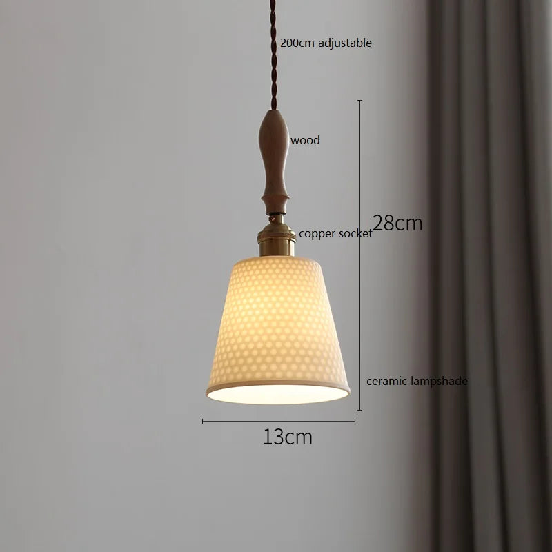 Suspension céramique fleur LED nordique moderne
