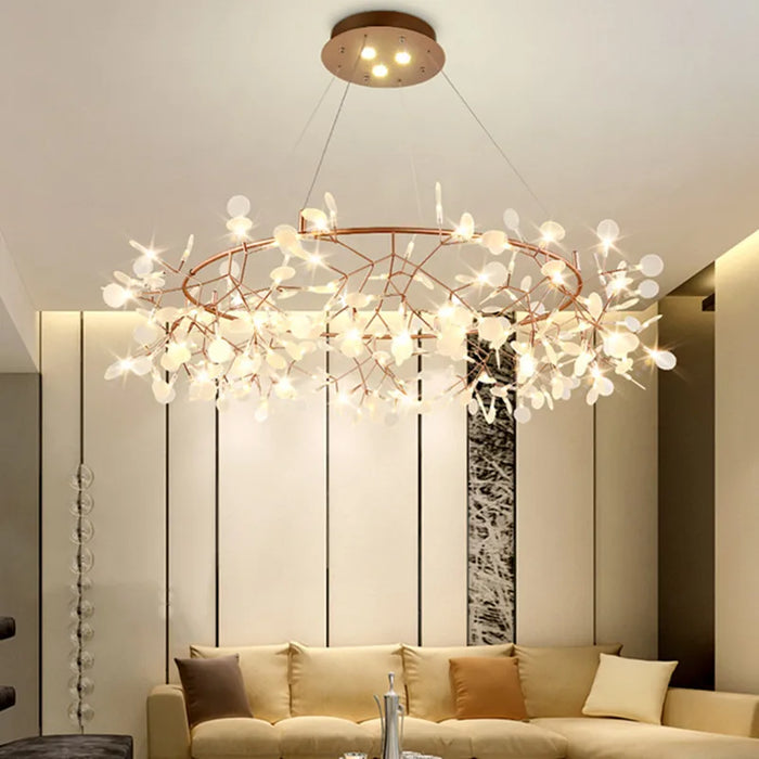 Lustre LED Modern Branché à Branches Rondes pour Suspension