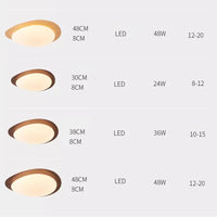 Plafonnier LED en bois nordique avec galets noyer et acrylique