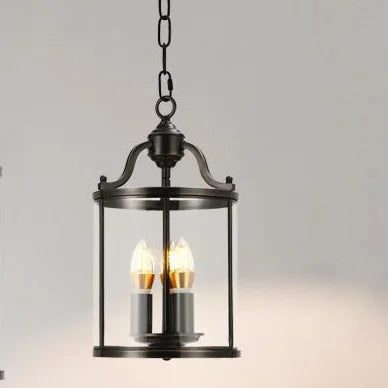 Lustre en cuivre de style vintage américain avec cage à oiseaux de Collection American Heritage