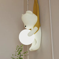 Applique murale LED en résine motif ourson tendance