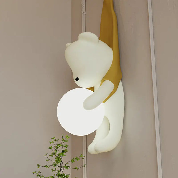 Applique murale LED en résine motif ourson tendance