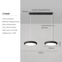 Lustre LED Nordique Vert 1-3 Tête Disque Suspension - Luminaire Design pour Salon, Chambre, Cuisine - Décor Maison