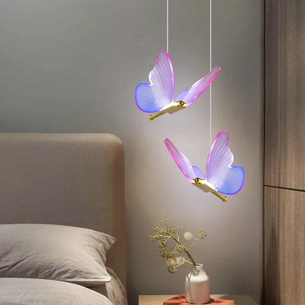 Suspension Lumineuse Papillon en Acrylique