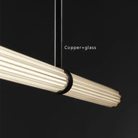 Lustre de Luxe Moderne en Verre de Cuivre Suspendu - Élégance Éclatante