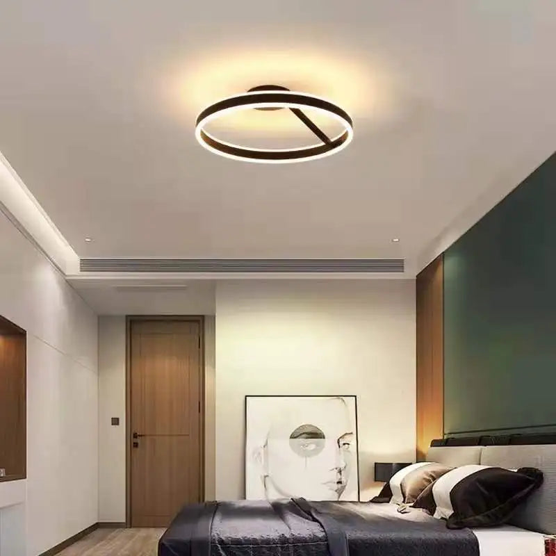 Lustre nordique LED anneau réglable pour suspension lumineuse décoratif.