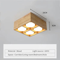 Plafonnier japonais en bois brut et minimaliste