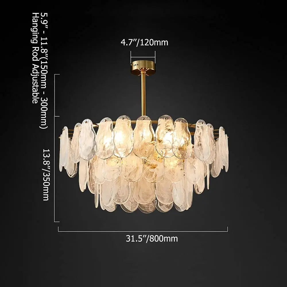 Lustre Nordique de Luxe en Métal avec Cristaux LED Suspendu - Collection Prestige
