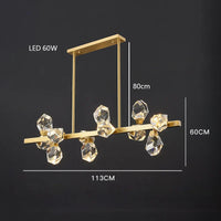 Lustre de Luxe en Laiton Diamant Cristal LED Moderne