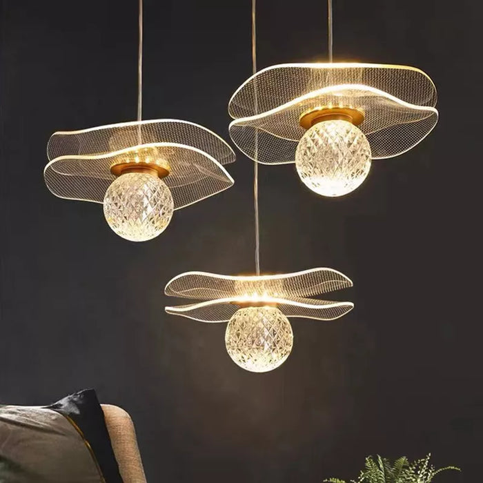 Suspension Lotus Cristal LED Personnalisée