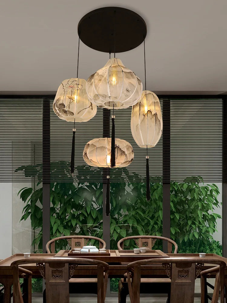 Suspension Style chinois - Éclairage créatif pour hôtel et restaurant