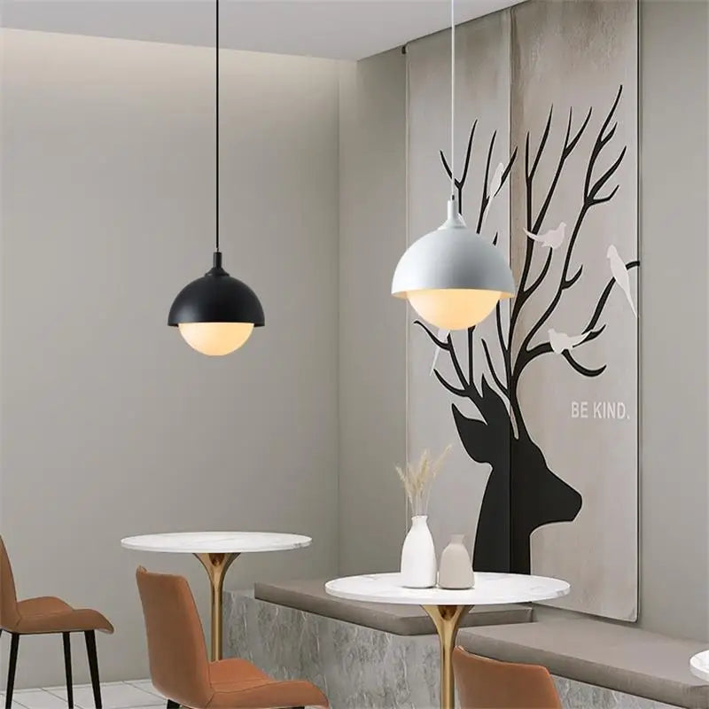 Plafonnier LED nordique rond pour allée et balcon - Style Scandinave