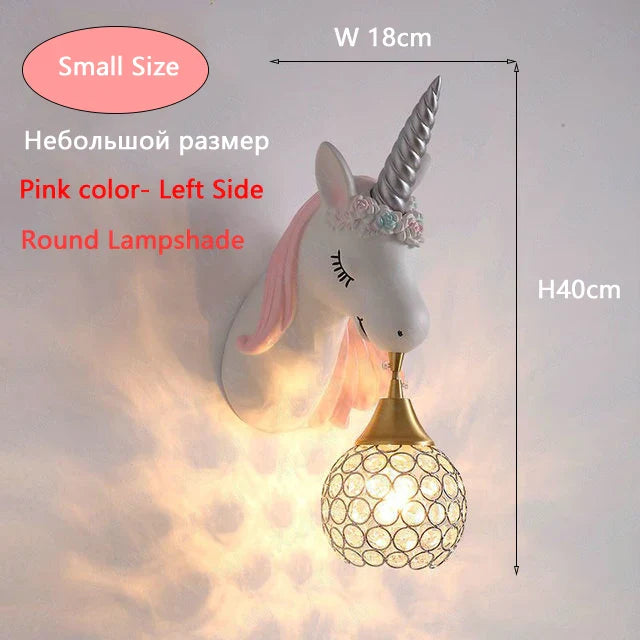 Applique murale Dessin animé Licorne LED - Chambre de Princesse