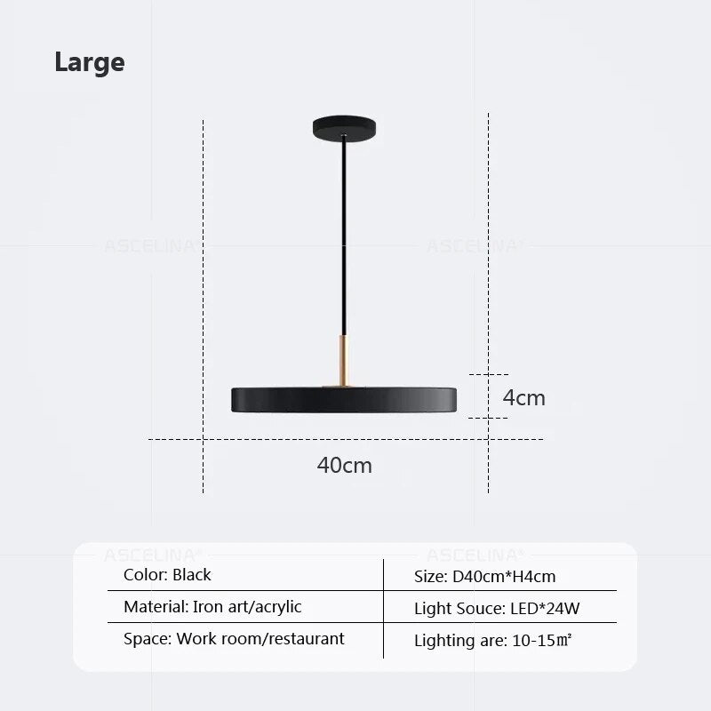 Suspension LED Nordic Style 23-40cm